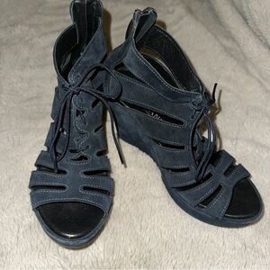 Cordani”Rally” Navy Suede.Wedge Sandals